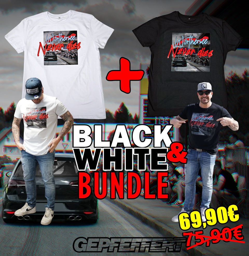 Black & White Bundle T-Shirt "Wörthersee never dies" VORBESTELLUNG - gepfeffert.com