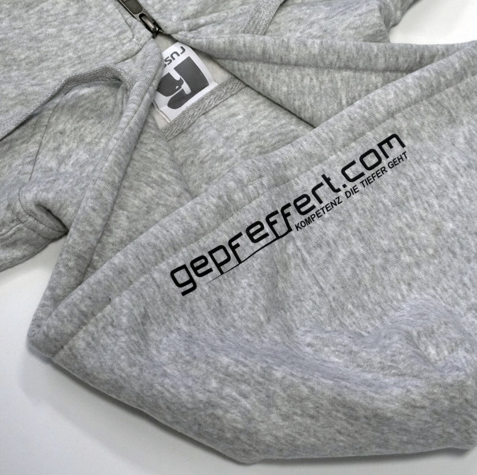 gepfeffert.com® Hoodie-Zipper GRAU/SCHWARZ/PINK ohne Rückenaufdruck - gepfeffert.com