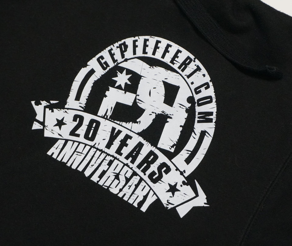 gepfeffert.com® Hoodie - 20 Anniversary - Dunkelblau / Schwarz - gepfeffert.com